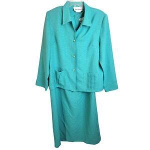 Nancy Michaels Mint Green Formal Business Workwear Dress & Jacket Womens Size 14